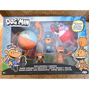 JAKKS Pacific Dog Man Supa Buddies & Baddies 2.5" Action Figure 5-Pack - NIB